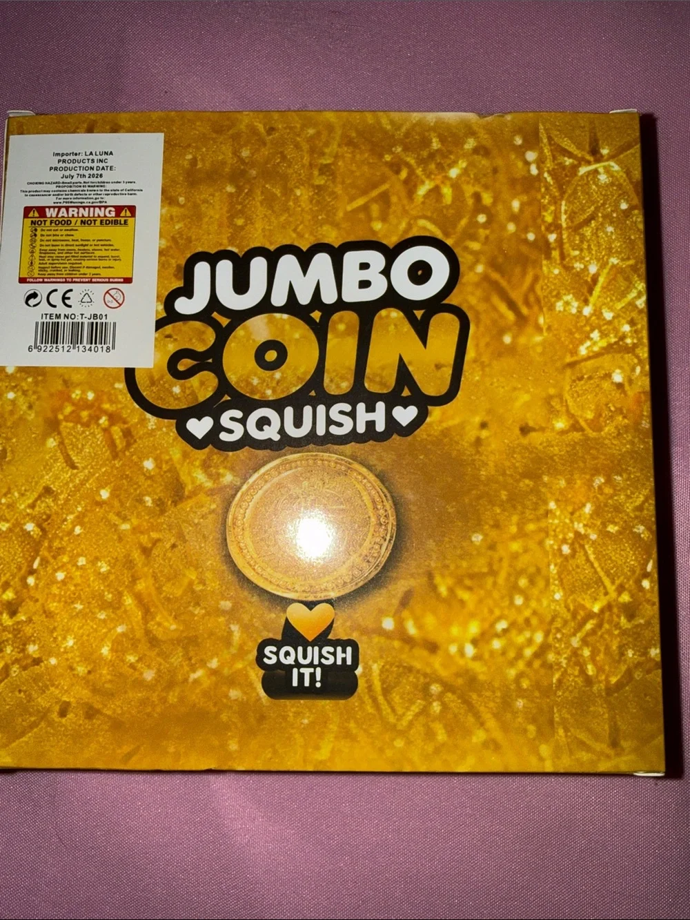 🛍 JUMBO COIN SQUISHY, SUPER SOFT, SLOW RISE Squishy Toy - #GOLD